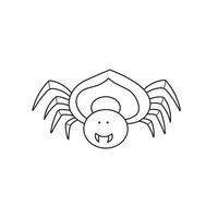 mão desenhado crianças desenhando desenho animado vetor ilustração aranha ícone isolado em branco fundo