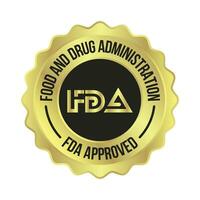 fda ou Comida e droga administração aprovado selo, distintivo, emblema, rótulo, embalagem Projeto elementos, a Unidos estados Comida e droga administração certificado crachá projeto, cbd rótulo Projeto elementos vetor