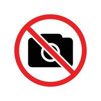 não fotografia sinal, Faz não capturar foto, vermelho sinal para fotógrafo, restrito área, não Câmera ícone, não vídeo gravação, vetor ilustração