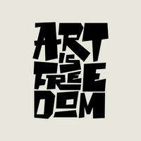 vetor arte é liberdade texto logotipo Projeto