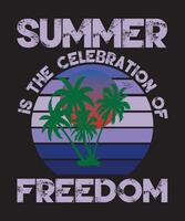 verão é a celebração do liberdade vetor
