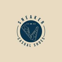 tênis sapato vintage logotipo , esporte, com emblema vetor ilustração Projeto