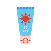 protetor solar creme 50. spf. vetor