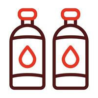 água garrafas Grosso linha dois cor ícones para pessoal e comercial usar. vetor