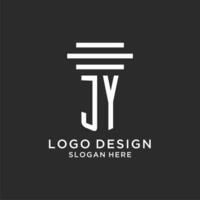 jy iniciais com simples pilar logotipo projeto, criativo legal empresa logotipo vetor