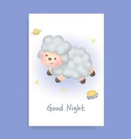 cartão de chá de bebê com ovelhas fofas vetor