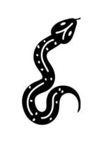 tatuagem minimalista de uma cobra sobre um fundo branco vetor