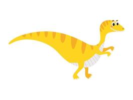 ilustração infantil de um dinossauro amarelo vetor