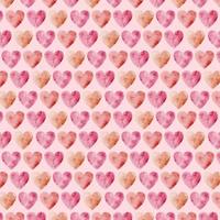 Vector Waterolor Hearts Seamless Pattern