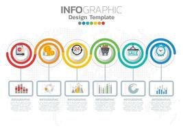 modelo de design de infográfico com 6 opções de cores. vetor