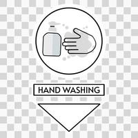 área de lavagem de mãos vetor