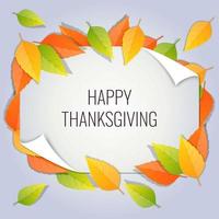 Beautiful Happy Thanksgiving Paper Cut Leaves Background Illustration vetor