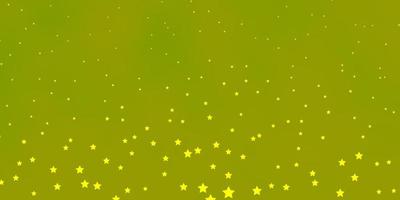 layout de vetor verde escuro e amarelo com estrelas brilhantes. ilustração colorida com estrelas gradientes abstratas. melhor design para seu anúncio, pôster, banner.