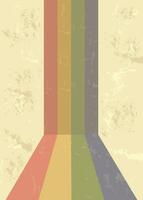 lofi grunge retro poster com arco-íris. vetor ilustração