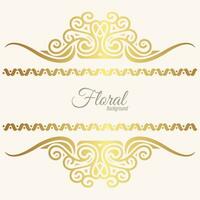 desenho de banner dourado com fundo floral vetor