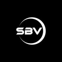 design de logotipo de carta sbv com fundo branco no ilustrador. logotipo vetorial, desenhos de caligrafia para logotipo, pôster, convite, etc. vetor