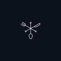 Line Symbol, Fork, spoon and knife, vector design element