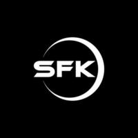 sfk logotipo projeto, inspiração para uma único identidade. moderno elegância e criativo Projeto. marca d'água seu sucesso com a impressionante isto logotipo. vetor