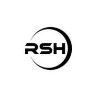 design de logotipo de carta rsh na ilustração. logotipo vetorial, desenhos de caligrafia para logotipo, pôster, convite, etc. vetor