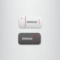botão definir download vermelho-preto vetor