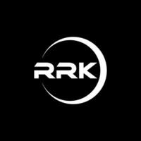 design de logotipo de carta rrk na ilustração. logotipo vetorial, desenhos de caligrafia para logotipo, pôster, convite, etc. vetor