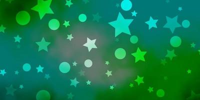 textura vector azul, verde claro com círculos, estrelas. ilustração colorida com pontos de gradiente, estrelas. modelo para cartões de visita, sites.