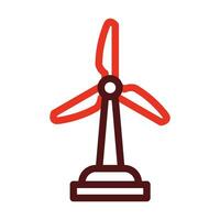 vento turbina Grosso linha dois cor ícones para pessoal e comercial usar. vetor