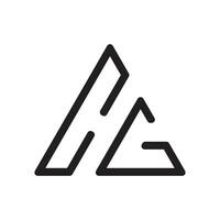 CG triângulo logotipo Projeto vetor isolado em branco fundo.