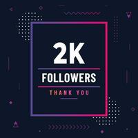 obrigado você 2k assinantes ou seguidores. rede social meios de comunicação moderno postar Projeto vetor