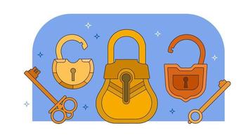 Padlocks And Keys Vector