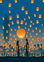 Taiwan Sky Lantern Moment vetor