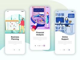 Set of onboarding screens user interface kit for Planning vetor