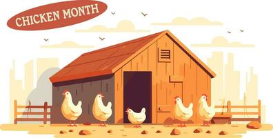 nacional frango mês celebração setembro vetor