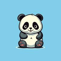 minimalista vetor imagem do engraçado panda desenho animado