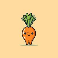 minimalista vetor imagem do engraçado cenoura desenho animado