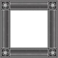 vetor monocromático Preto quadrado clássico grego meandro ornamento. padronizar do antigo Grécia. fronteira, quadro, Armação do a romano Império