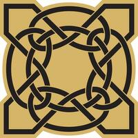 vetor ouro e Preto céltico nó. enfeite do antigo europeu povos. a placa e símbolo do a irlandês, escocês, bretões, francos.