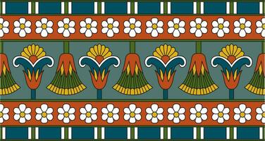 vetor colorida desatado egípcio fronteira. sem fim enfeites do antigo Egito. geométrico africano quadro.