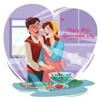 conceito de dia de apreciação de esposa feliz vetor