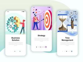 Set of onboarding screens user interface kit for Solution vetor