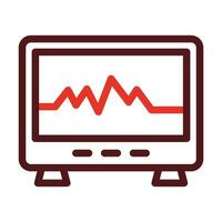 ecg máquina Grosso linha dois cor ícones para pessoal e comercial usar. vetor