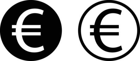 euro ícone círculo conjunto dentro dois estilos . euro moeda ícone vetor