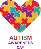 autismo consciência mês. multicolorido quebra-cabeça. cuidados de saúde conceito. vetor ilustração em branco fundo