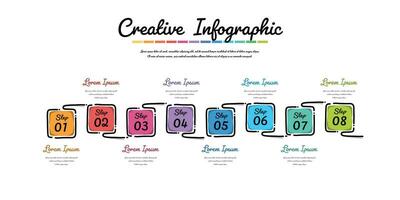 vetor infográfico mão desenhado Projeto com 9 opções ou passos. pode estar usava para apresentações, processo diagrama, fluxo gráfico, informação gráfico. rabisco vetor.
