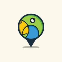 geométrico abstrato colorida PIN ponto papagaio logotipo vetor