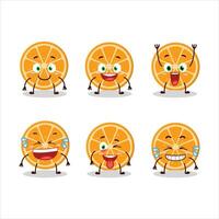 desenho animado personagem do fatia do laranja com sorrir expressão vetor