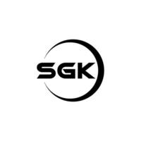 design de logotipo de carta sgk no ilustrador. logotipo vetorial, desenhos de caligrafia para logotipo, pôster, convite, etc. vetor