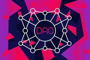 dao, descentralizado Autônomo organização, linear vetor ícone