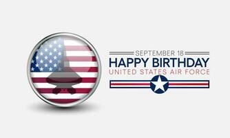 nos ar força aniversário é observado cada ano em setembro 18 todos através Unidos estados do América. vetor ilustração