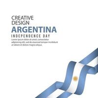 modelo de vetor de ilustração de pôster de dia independente da argentina